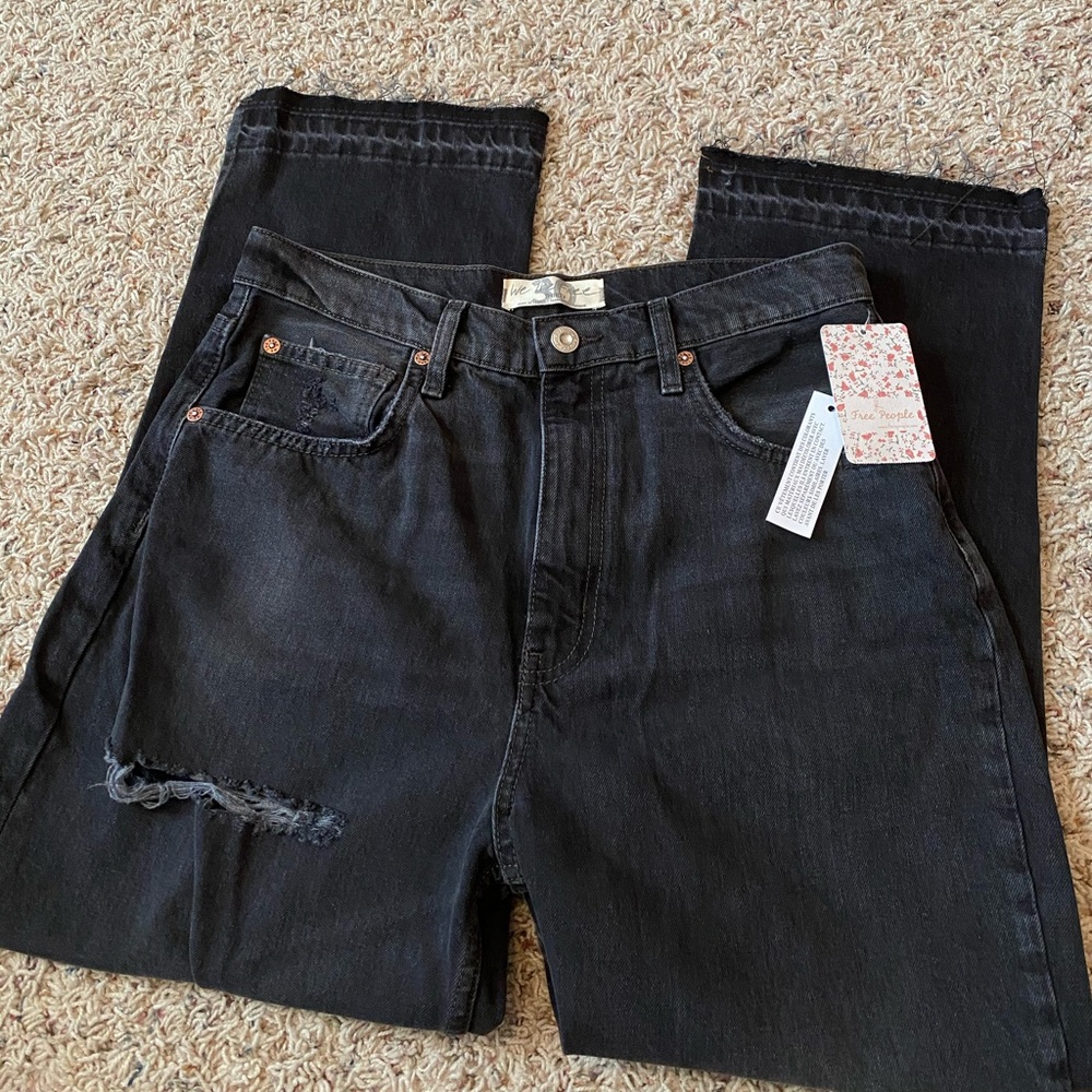 Free People Distressed High Rise Jeans - Picture 3 of 8